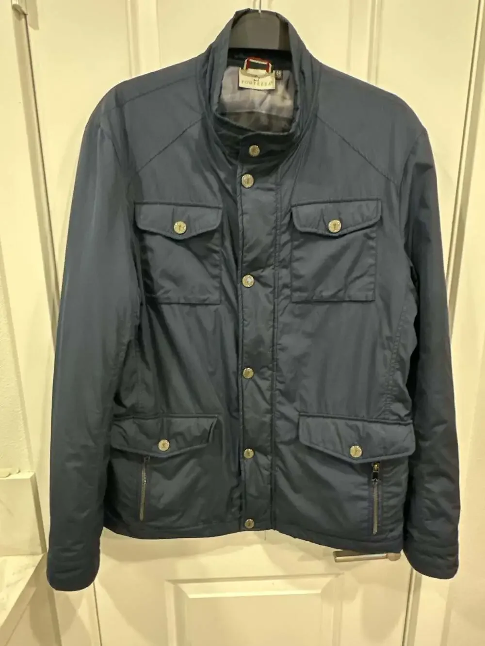 Fortezza Men's Navy Utility Field Jacket with Metal Button Details